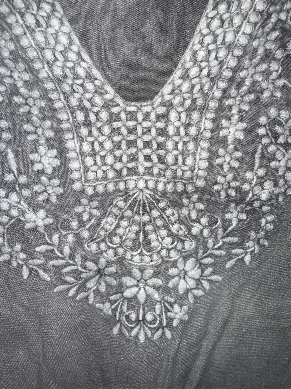 Solitaire Gray Embroidered Peasant Tunic - Picture 6 of 7